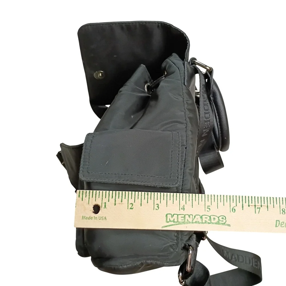 Madden NYC Backpack Women‎ Small Black Good Nylon Mini Buckle Straps Utility